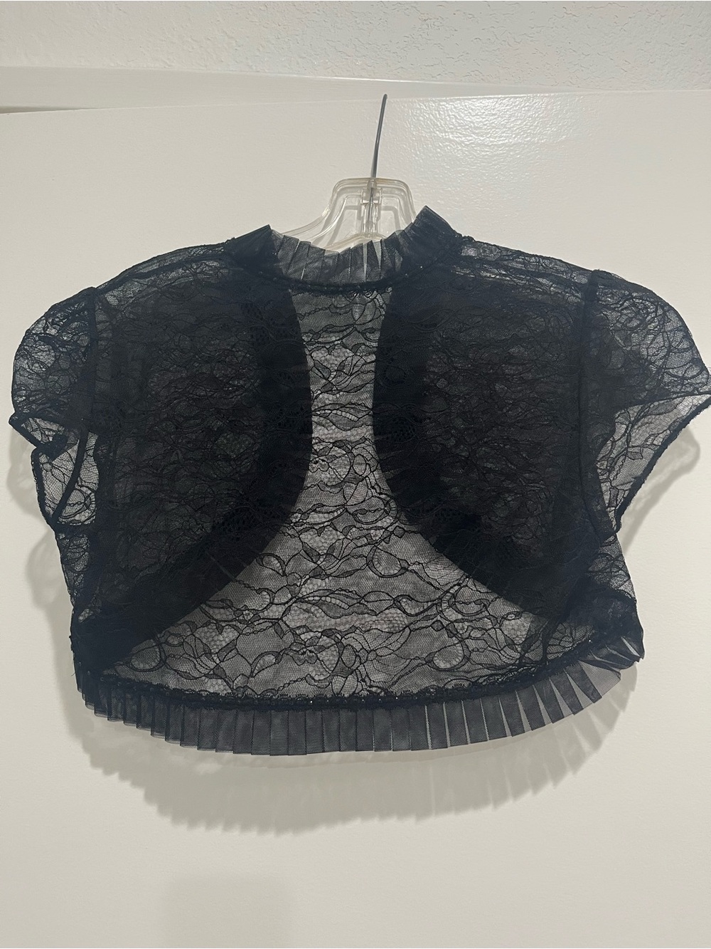 Black Lace Cropped Bolero Top
